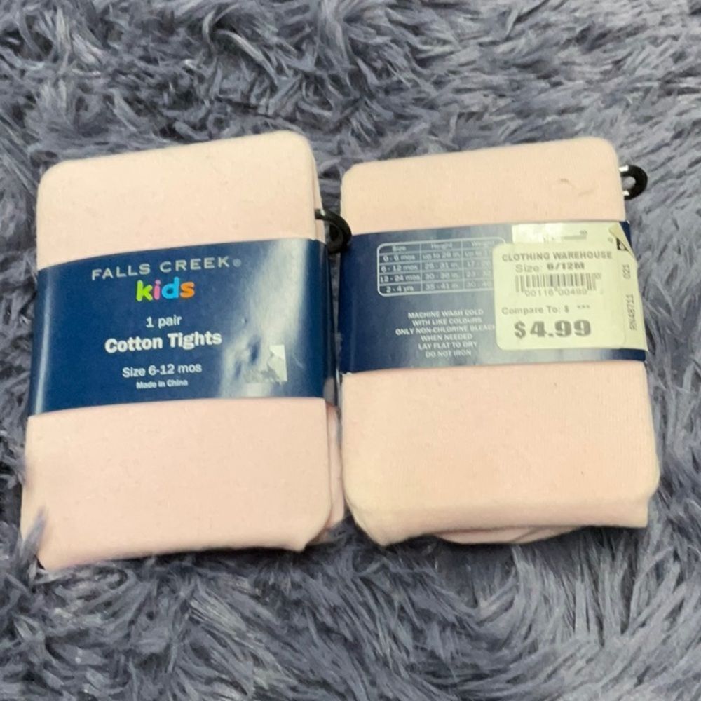 Falls Creek Kids 6-12 Months Light Pink Tights - New